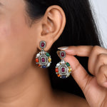 Load image into Gallery viewer, Royal Navratna Victorian Earrings