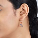 Load image into Gallery viewer, Trio Drop Rose Gold Sapphire Earrings in 18 Kt
