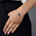 Load image into Gallery viewer, Oceanline Enamel Gold Bracelet in 18 Kt