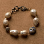 Load image into Gallery viewer, Victorian Baroque Pearl & Tanzanite Bracelet