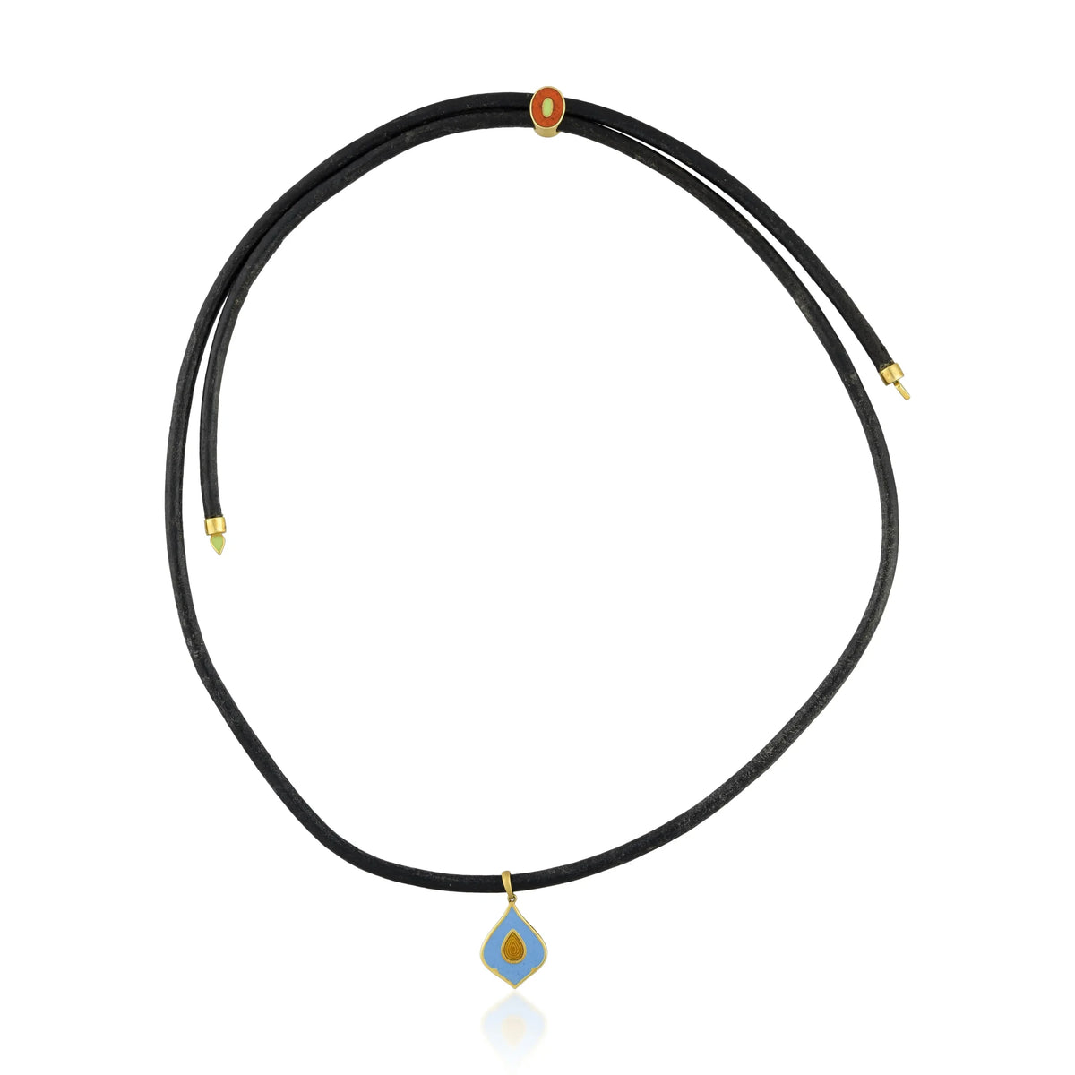 Dual aura gold necklace in 18 kt
