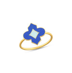 Load image into Gallery viewer, Blue Enamel Gold Ring in 18 Kt