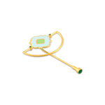 Load image into Gallery viewer, Aqua Garden Enamel Brooch in 18 Kt