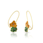 Load image into Gallery viewer, Enamel Bloom Gold Earrings in 18 Kt