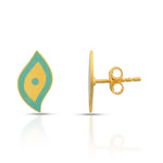 Load image into Gallery viewer, Turquoise Enamel Gold Stud in 18 Kt