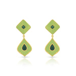 Load image into Gallery viewer, Greenflare Enamel Gold Drops in 18 Kt