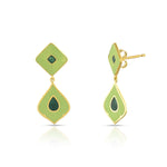 Load image into Gallery viewer, Greenflare Enamel Gold Drops in 18 Kt