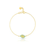 Load image into Gallery viewer, Turquoise Enamel Gold Bracelet in 18 Kt