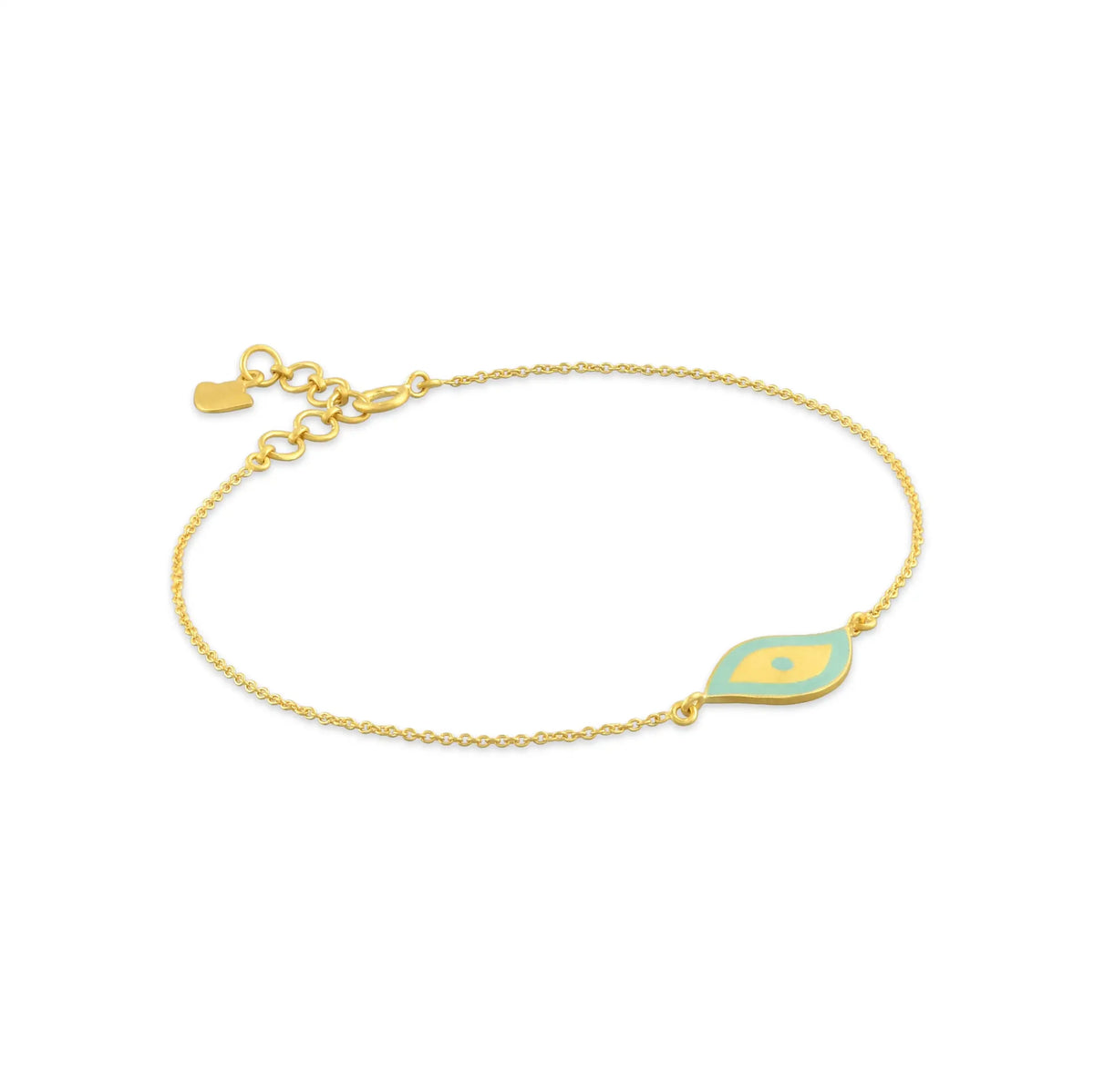 Turquoise enamel gold bracelet in 18 kt