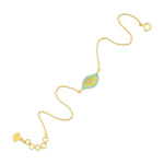 Load image into Gallery viewer, Turquoise Enamel Gold Bracelet in 18 Kt