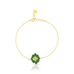 Load image into Gallery viewer, Enamel Motif Gold Bracelet in 18 Kt