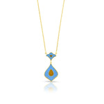 Load image into Gallery viewer, Dual Side Enamel Drop Necklace in 18 Kt