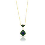 Load image into Gallery viewer, Dual Side Enamel Drop Necklace in 18 Kt