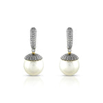 Load image into Gallery viewer, Victorian Pearl & Diamond Hoops