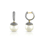 Load image into Gallery viewer, Victorian Pearl & Diamond Hoops