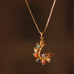 Load image into Gallery viewer, Navratna Tejas Pendant in 18 Kt