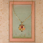 Load image into Gallery viewer, Navratna Heritage Pendant in 18 Kt