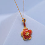 Load image into Gallery viewer, Coral Flora Pendant Necklace in 18 Kt