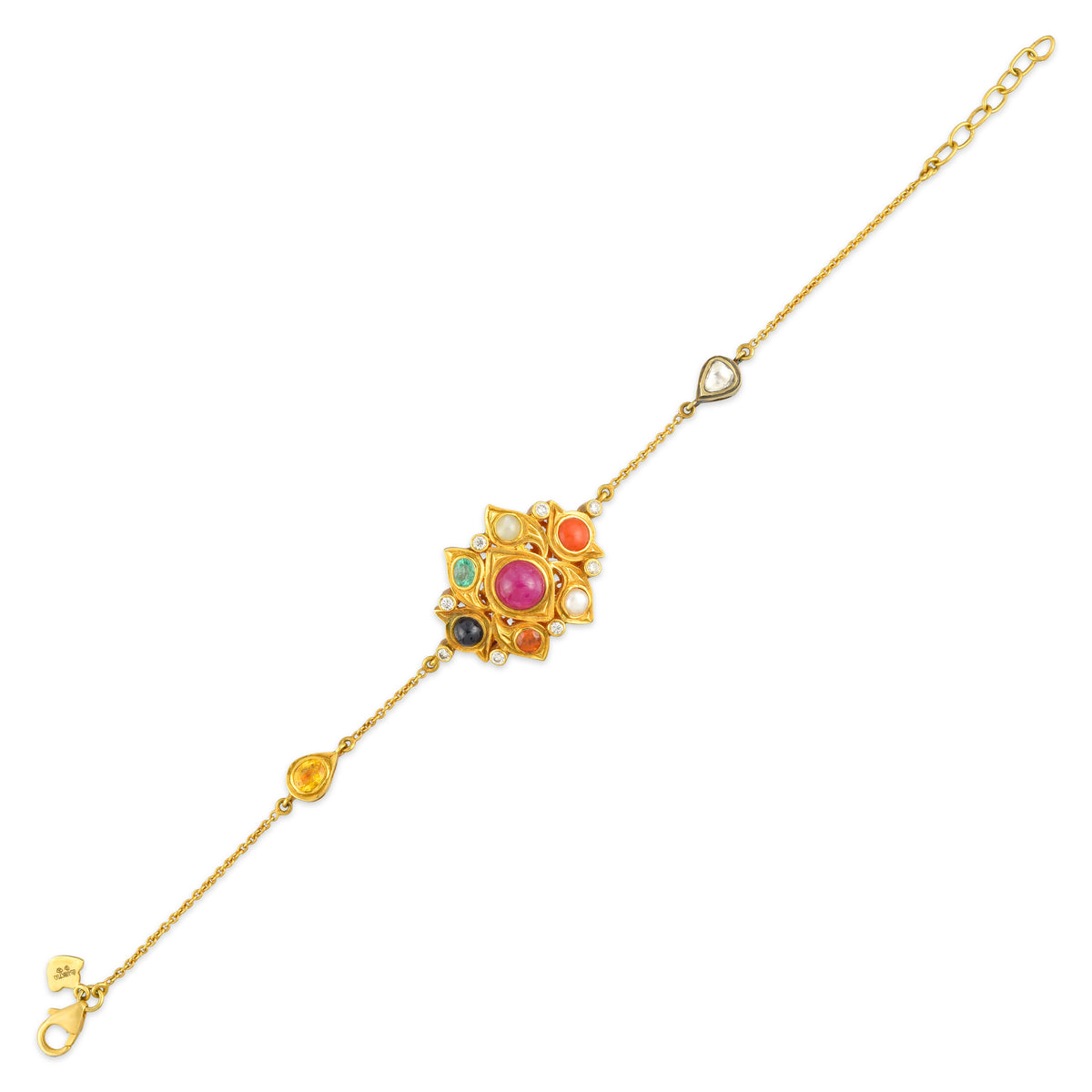 Navratna harmony bracelet in 18 kt