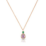 Load image into Gallery viewer, Rose Gold Sapphire Pendant Necklace in 18 Kt