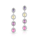Load image into Gallery viewer, Prism Sapphire Cascade White Gold Earrings in 18 Kt