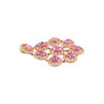 Load image into Gallery viewer, Pink Sapphire Cluster Pendant in 18 Kt
