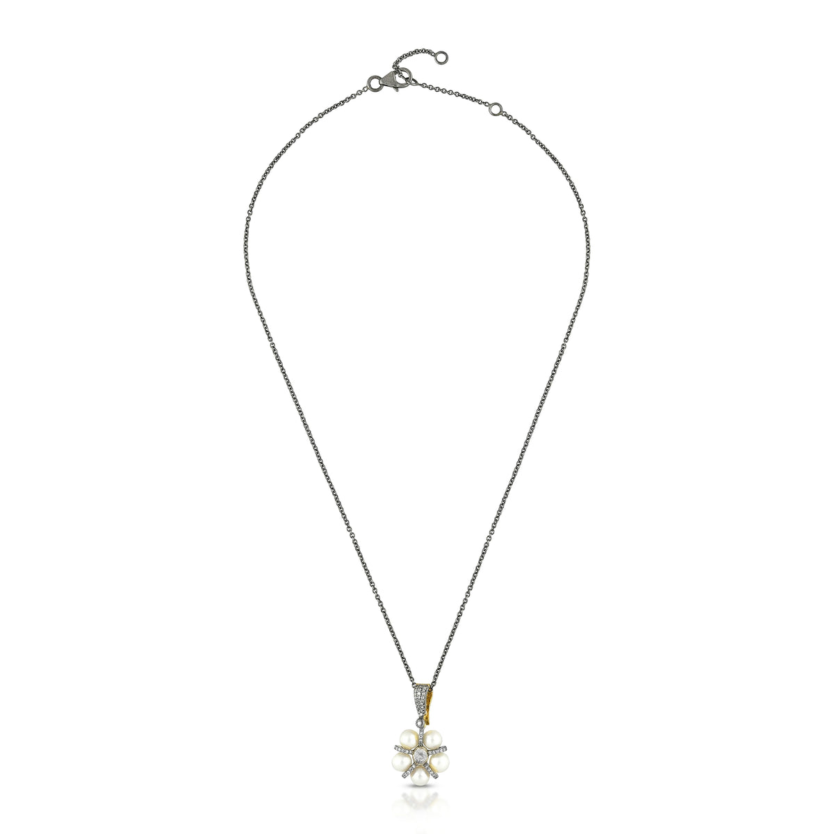 Victorian pearl cluster necklace