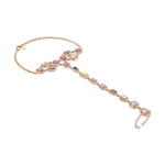 Load image into Gallery viewer, Sapphire Cascade Rose Gold Hathphool in 18 Kt