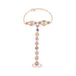 Load image into Gallery viewer, Sapphire Cascade Rose Gold Hathphool in 18 Kt