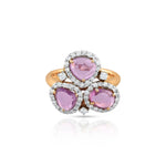 Load image into Gallery viewer, Petal Sapphire Statement Rose Gold Ring in 18 Kt
