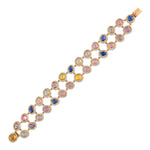 Load image into Gallery viewer, Multicolour Sapphire Double Row Rose Gold Bracelet in 18 Kt