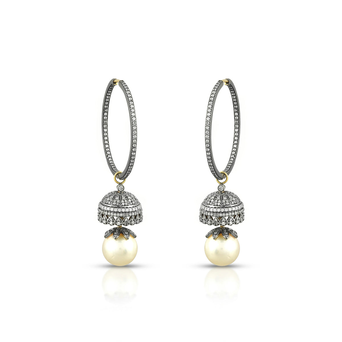 Victorian pearl jhumka hoops