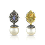 Load image into Gallery viewer, Victorian Tanzanite & Pearl Earrings