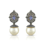 Load image into Gallery viewer, Victorian Tanzanite & Pearl Earrings