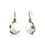 Load image into Gallery viewer, Victorian Emerald & Pearl Drop Earrings