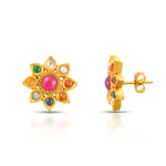 Load image into Gallery viewer, Navratna Surya Studs in 18 Kt