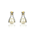Load image into Gallery viewer, Victorian Pearl Curve Earrings