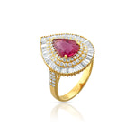 Load image into Gallery viewer, Regal Teardrop ring in 18 Kt