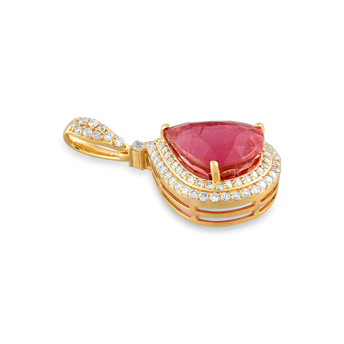 Sovereign teardrop pendant in 18 kt