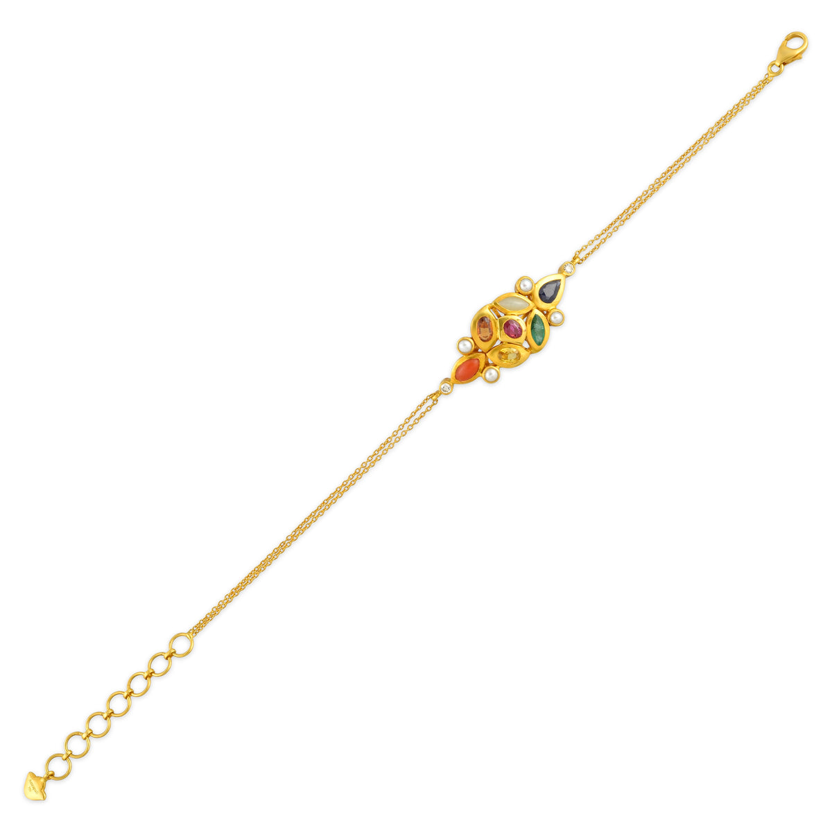 Contemporary navratna bracelet in 18 kt
