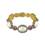 Load image into Gallery viewer, Victorian Pearl & Ruby Bracelet
