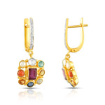 Load image into Gallery viewer, Navratna Harmony Drops Earrings in 18 Kt