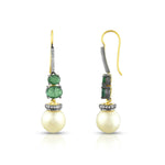 Load image into Gallery viewer, Victorian Emerald & Pearl Earrings