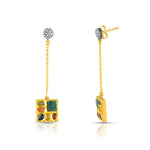 Load image into Gallery viewer, Geometric Navratna Earrings in 18 Kt