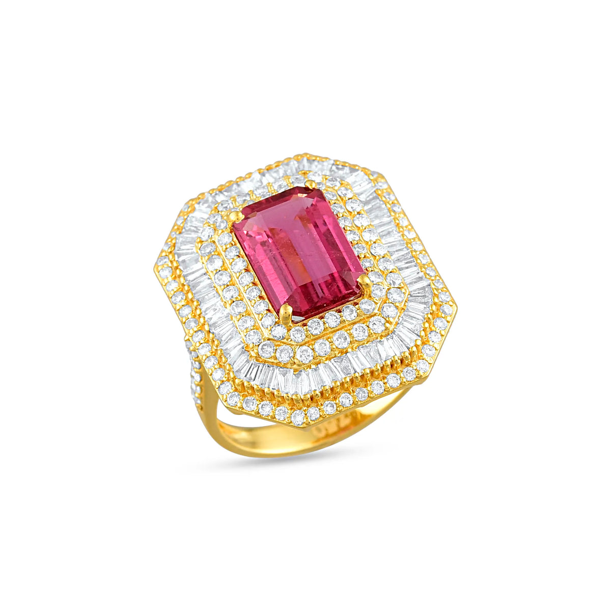 Grand rubellite ring in 18 kt