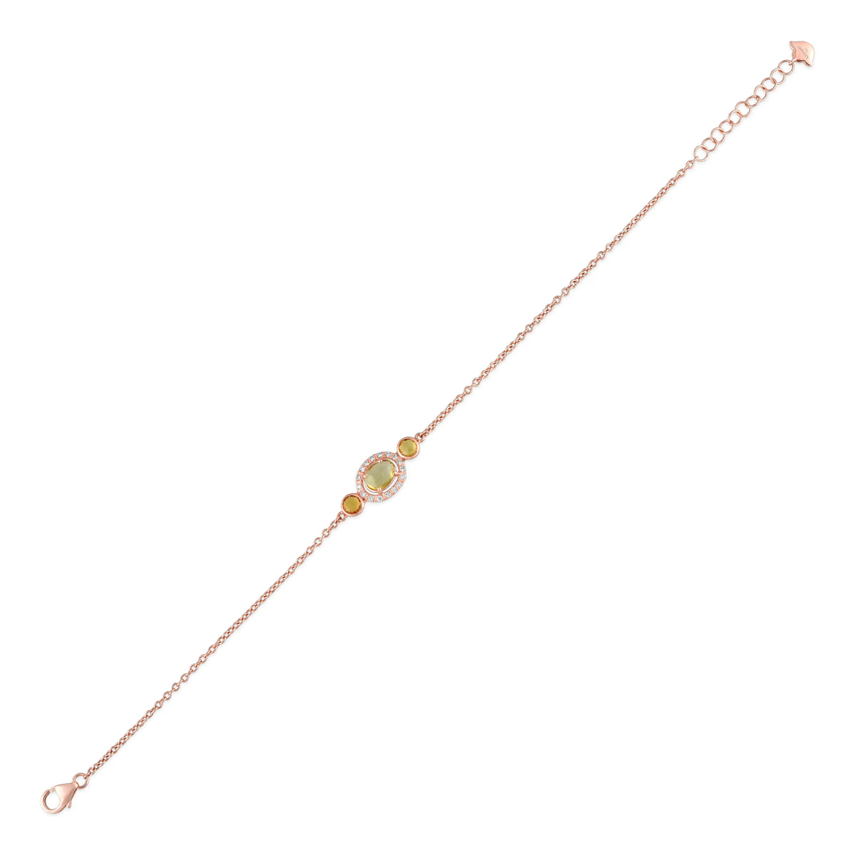 Sunlit sapphire rose gold bracelet in 18 kt