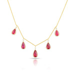 Load image into Gallery viewer, Ruby Reign Statement Necklace in 18 Kt
