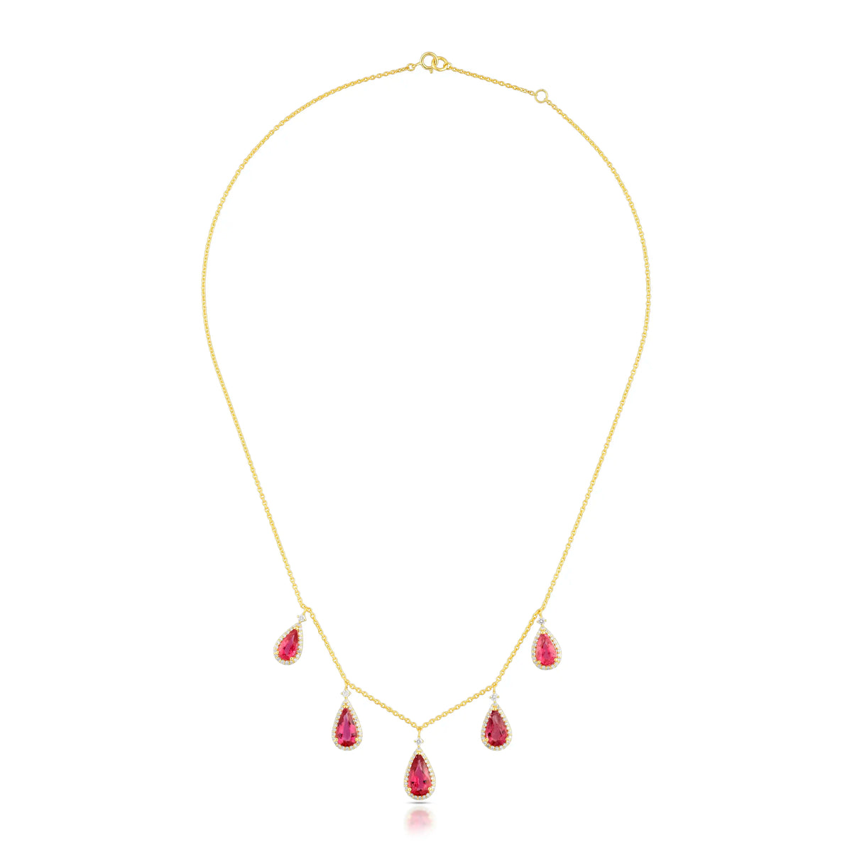Ruby reign statement necklace in 18 kt