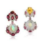 Load image into Gallery viewer, Opal & Tourmaline Victorian Silver-Gold Statement Earrings