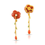 Load image into Gallery viewer, Floral Elegance Earrings in 18 Kt
